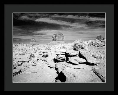 Infrared view of Monument Valley, Arizona / Art Photo - Framed Print