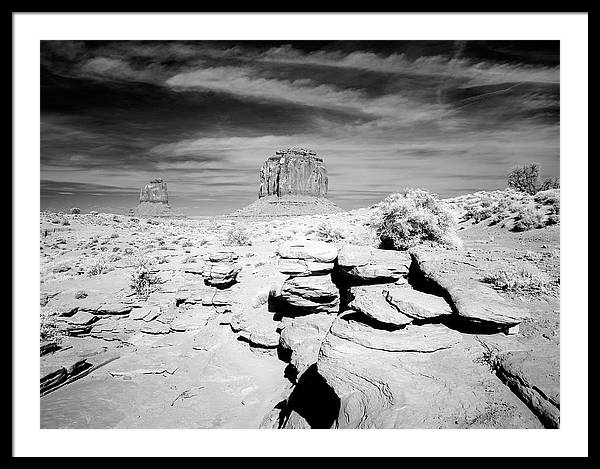 Infrared view of Monument Valley, Arizona / Art Photo - Framed Print