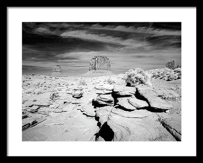 Infrared view of Monument Valley, Arizona / Art Photo - Framed Print