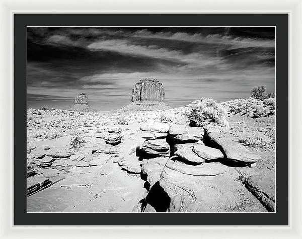 Infrared view of Monument Valley, Arizona / Art Photo - Framed Print