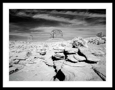 Infrared view of Monument Valley, Arizona / Art Photo - Framed Print