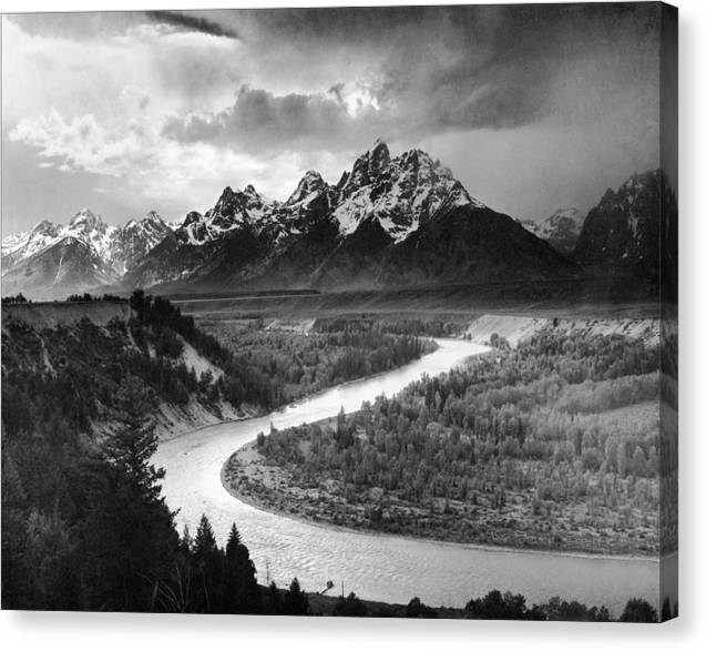 The Tetons and the Snake River, Wyoming 1942 / Art Photo - Canvas Print