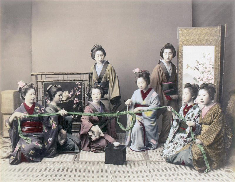 Hand Colored Photography, Japan - Playing Games