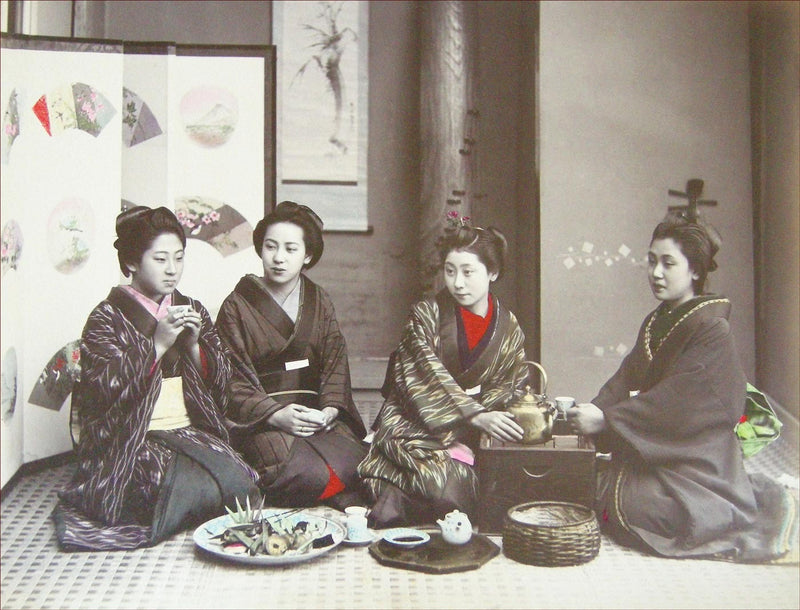 Hand Colored Photography, Japan - Tea Drinking
