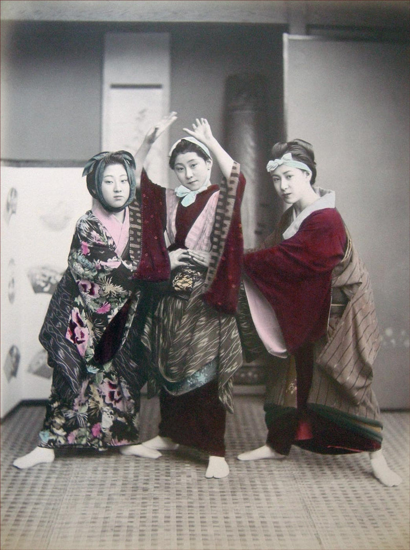 Hand Colored Photography, Japan -  Dancing Party