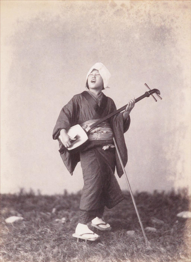 Hand Colored Photography, Japan - Shamisen Player 