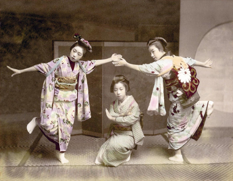 Hand Colored Photography, Japan - Dancing Party