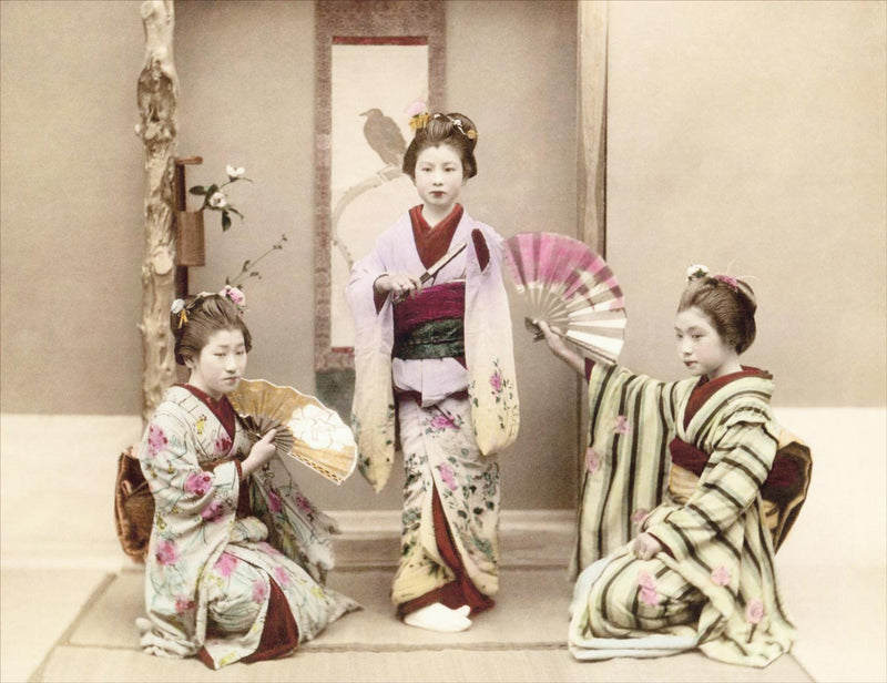 Hand Colored Photography, Japan - Dancing Girls