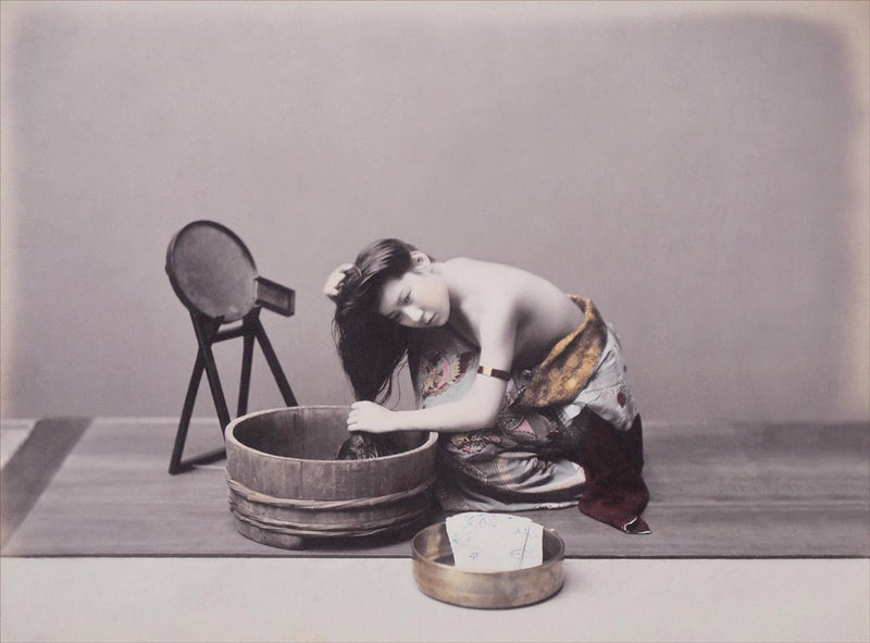 Hand Colored Photography, Japan -  The Hair Washing