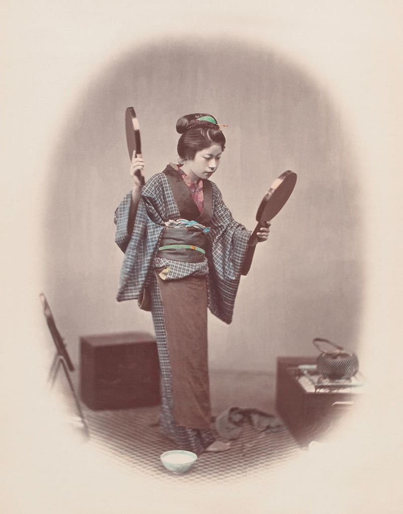 Hand Colored Photography, Japan -  At her Toilet