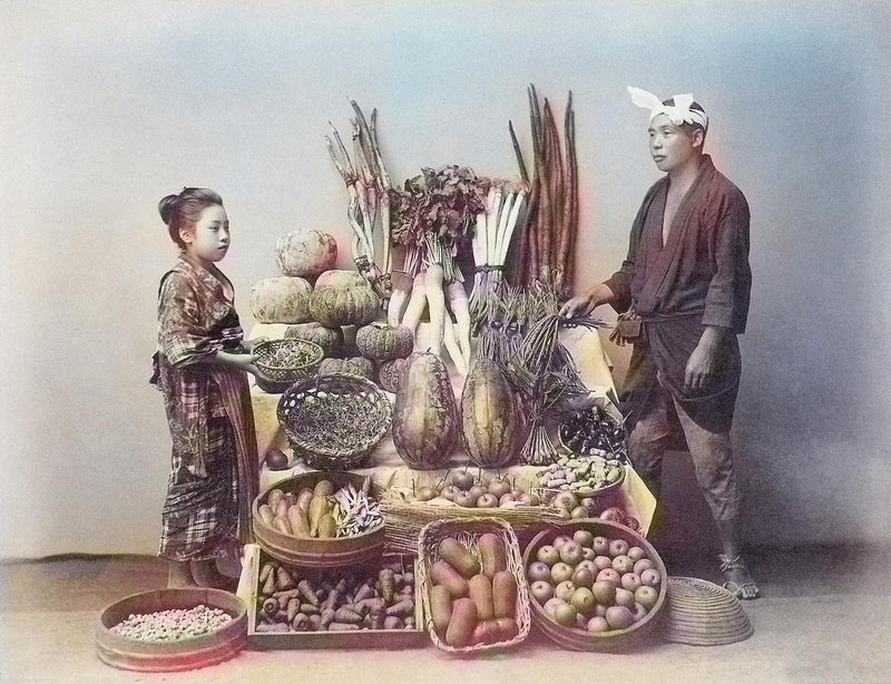 Hand Colored Photography, Japan - Vegetable Seller