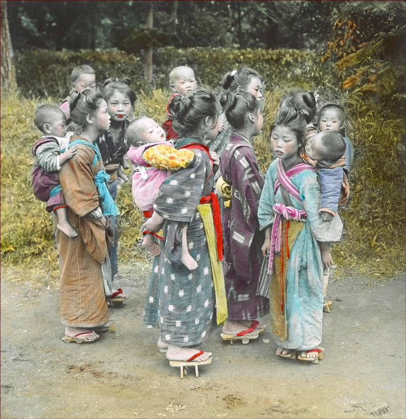 Hand Colored Photography, Japan - Brothers and Sisters
