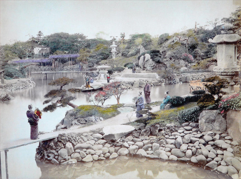 Hand Colored Photography, Japan - Garden Scene