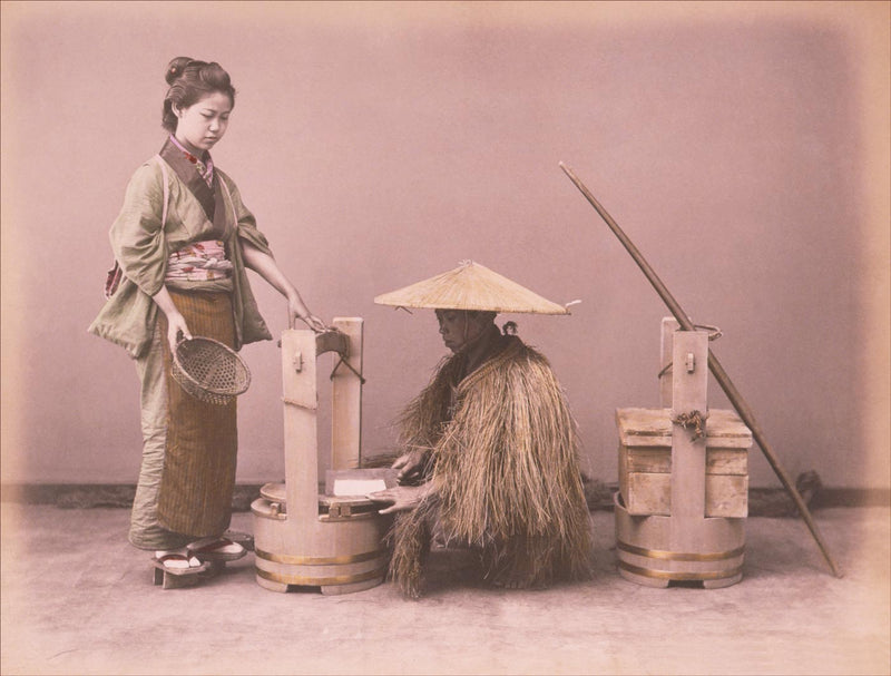 Hand Colored Photography, Japan - Bean-Cake Seller