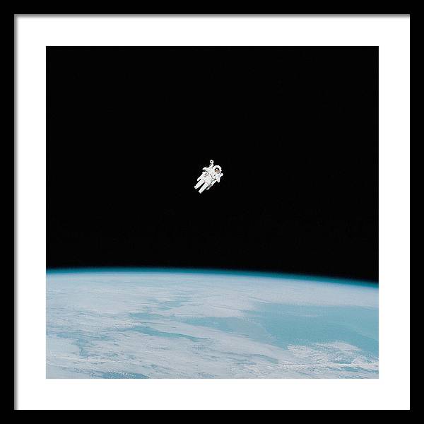 Astronaut Bruce McCandless, Space Shuttle Challenger, 1984 / Art Photo - Framed Print