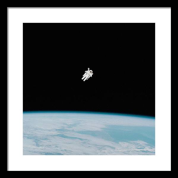 Astronaut Bruce McCandless, Space Shuttle Challenger, 1984 / Art Photo - Framed Print