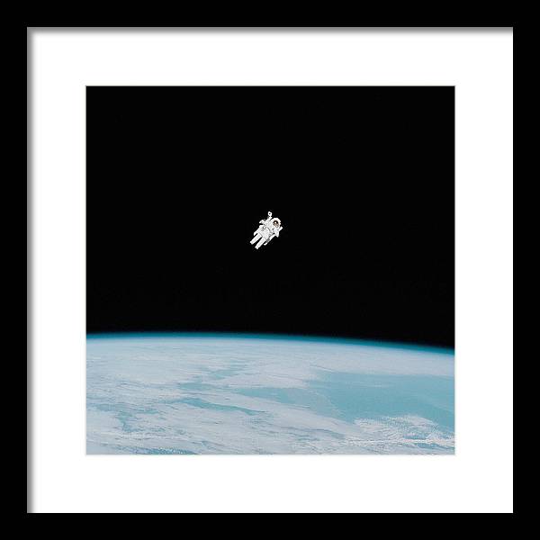 Astronaut Bruce McCandless, Space Shuttle Challenger, 1984 / Art Photo - Framed Print