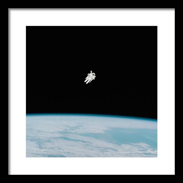 Astronaut Bruce McCandless, Space Shuttle Challenger, 1984 / Art Photo - Framed Print