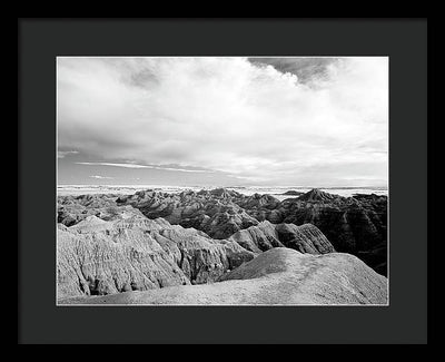 Infrared view of the Badlands, South Dakota / Art Photo - Framed Print