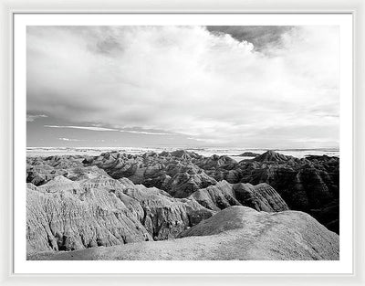 Infrared view of the Badlands, South Dakota / Art Photo - Framed Print