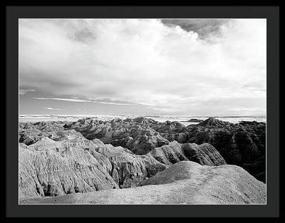 Infrared view of the Badlands, South Dakota / Art Photo - Framed Print