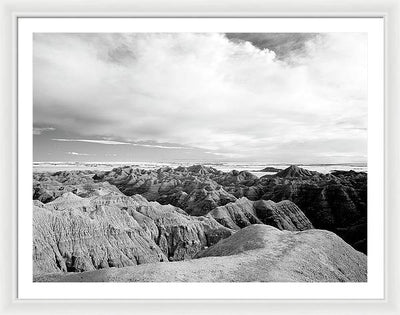 Infrared view of the Badlands, South Dakota / Art Photo - Framed Print