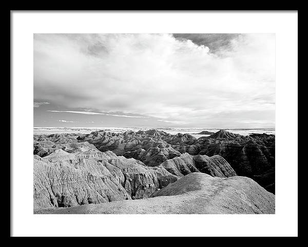 Infrared view of the Badlands, South Dakota / Art Photo - Framed Print