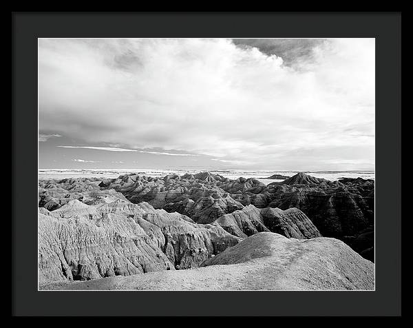 Infrared view of the Badlands, South Dakota / Art Photo - Framed Print