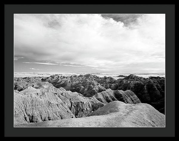 Infrared view of the Badlands, South Dakota / Art Photo - Framed Print