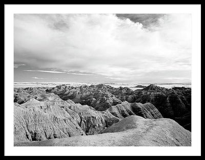 Infrared view of the Badlands, South Dakota / Art Photo - Framed Print