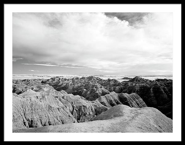 Infrared view of the Badlands, South Dakota / Art Photo - Framed Print