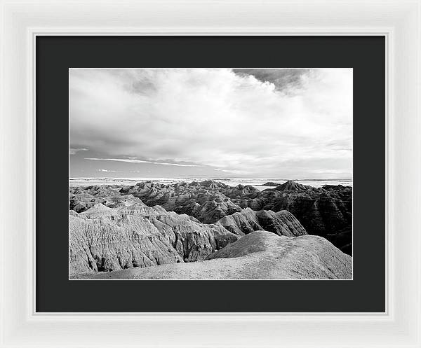 Infrared view of the Badlands, South Dakota / Art Photo - Framed Print