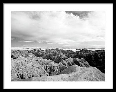 Infrared view of the Badlands, South Dakota / Art Photo - Framed Print