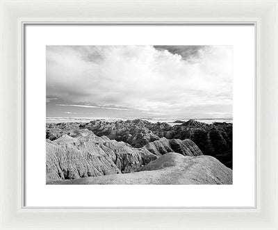 Infrared view of the Badlands, South Dakota / Art Photo - Framed Print