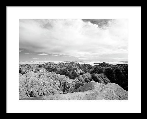 Infrared view of the Badlands, South Dakota / Art Photo - Framed Print