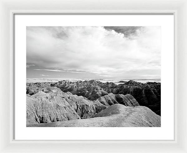 Infrared view of the Badlands, South Dakota / Art Photo - Framed Print