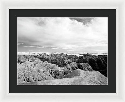 Infrared view of the Badlands, South Dakota / Art Photo - Framed Print