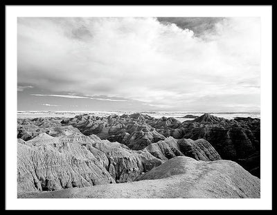 Infrared view of the Badlands, South Dakota / Art Photo - Framed Print