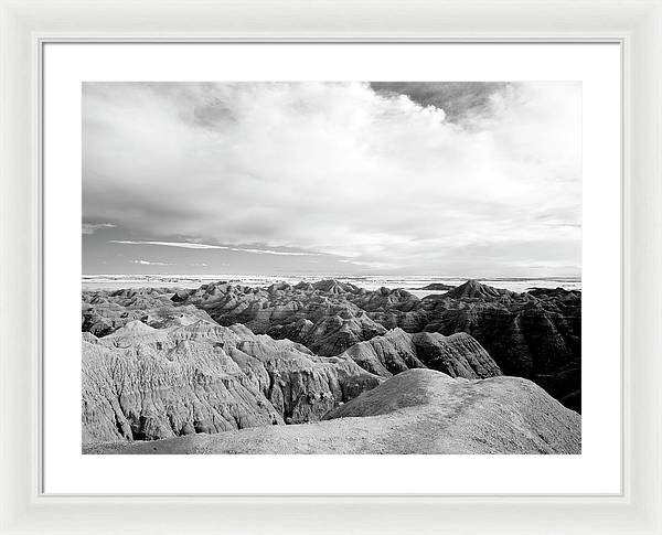 Infrared view of the Badlands, South Dakota / Art Photo - Framed Print