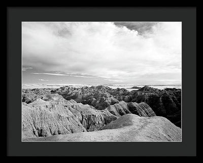 Infrared view of the Badlands, South Dakota / Art Photo - Framed Print