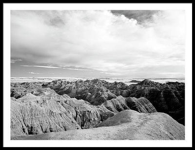 Infrared view of the Badlands, South Dakota / Art Photo - Framed Print