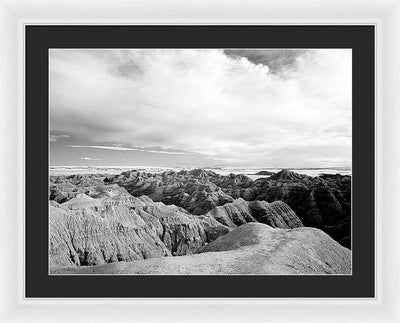 Infrared view of the Badlands, South Dakota / Art Photo - Framed Print