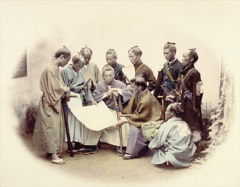 Hand Colored Photography, Japan - Samurai of the Chosyu Clan 