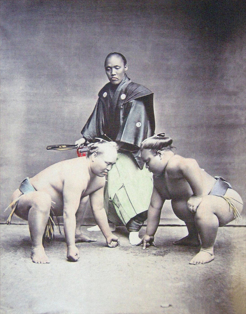 Hand Colored Photography, Japan - Wrestlers 