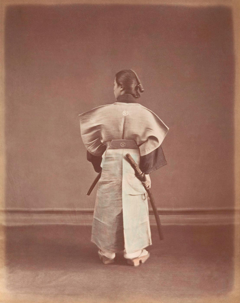 Hand Colored Photography, Japan - Woman (Onna Bugeisha) in Traditional Japanese Garment