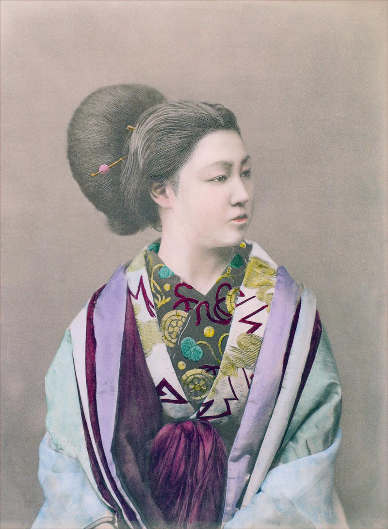 Hand Colored Photography, Japan - High Ranked Geisha 