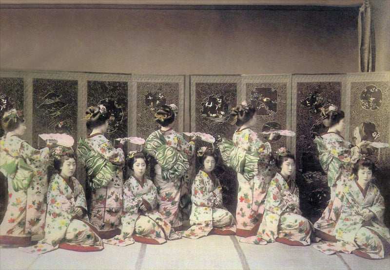 Hand Colored Photography, Japan - Dancing Class at Geisha School
