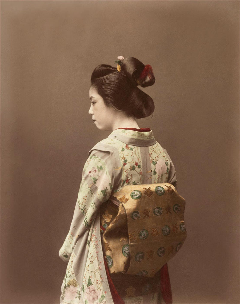 Hand Colored Photography, Japan - Kimono and Obi Knot