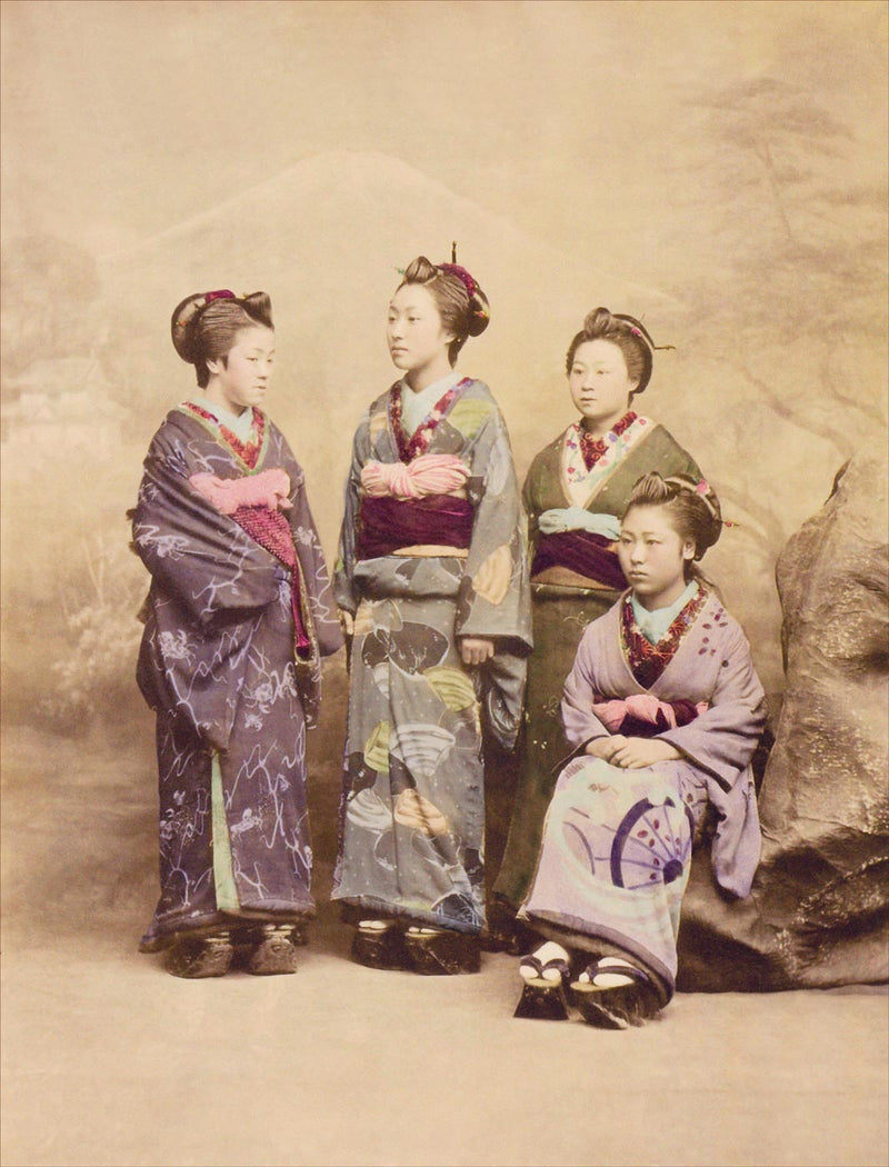 Hand Colored Photography, Japan - Four Women Wearing Kimono
