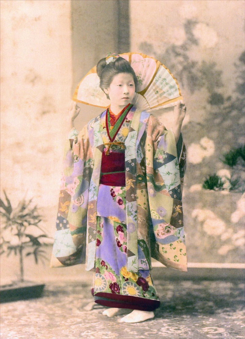 Hand Colored Photography, Japan - Young Girl with Kimono